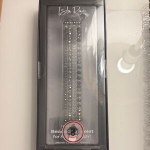 Silver Beaded Smartwatch Bracelet